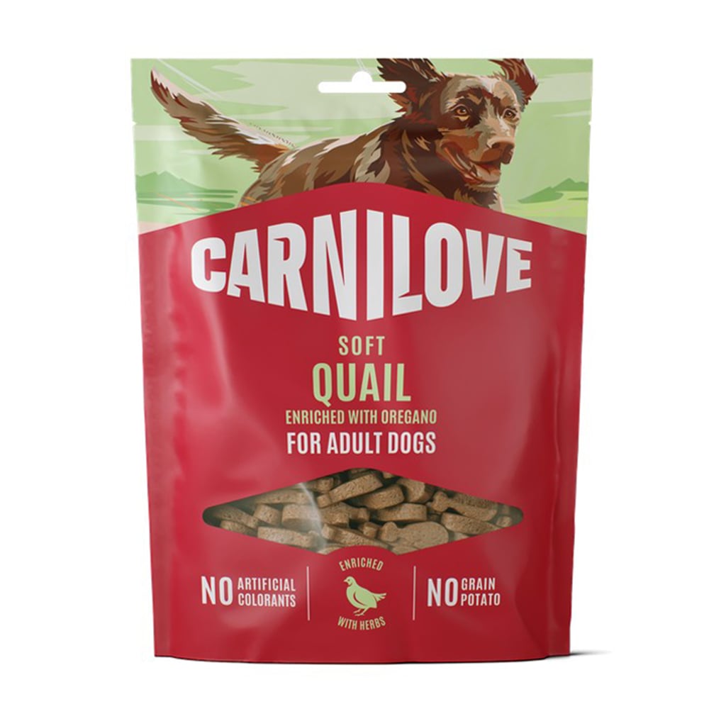 Ласощі для дорослих собак Carnilove Soft Snack Quail With Oregano з перепілкою та орегано, 200 г